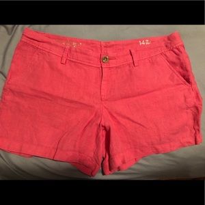 EUC Size 14 Lilly Pulitzer Pink Linen Cali Shorts